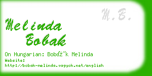 melinda bobak business card